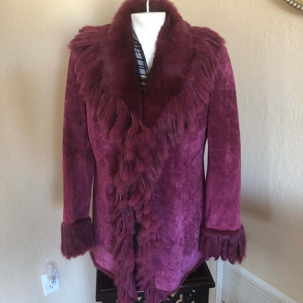 Elegant magenta purple suede jacket